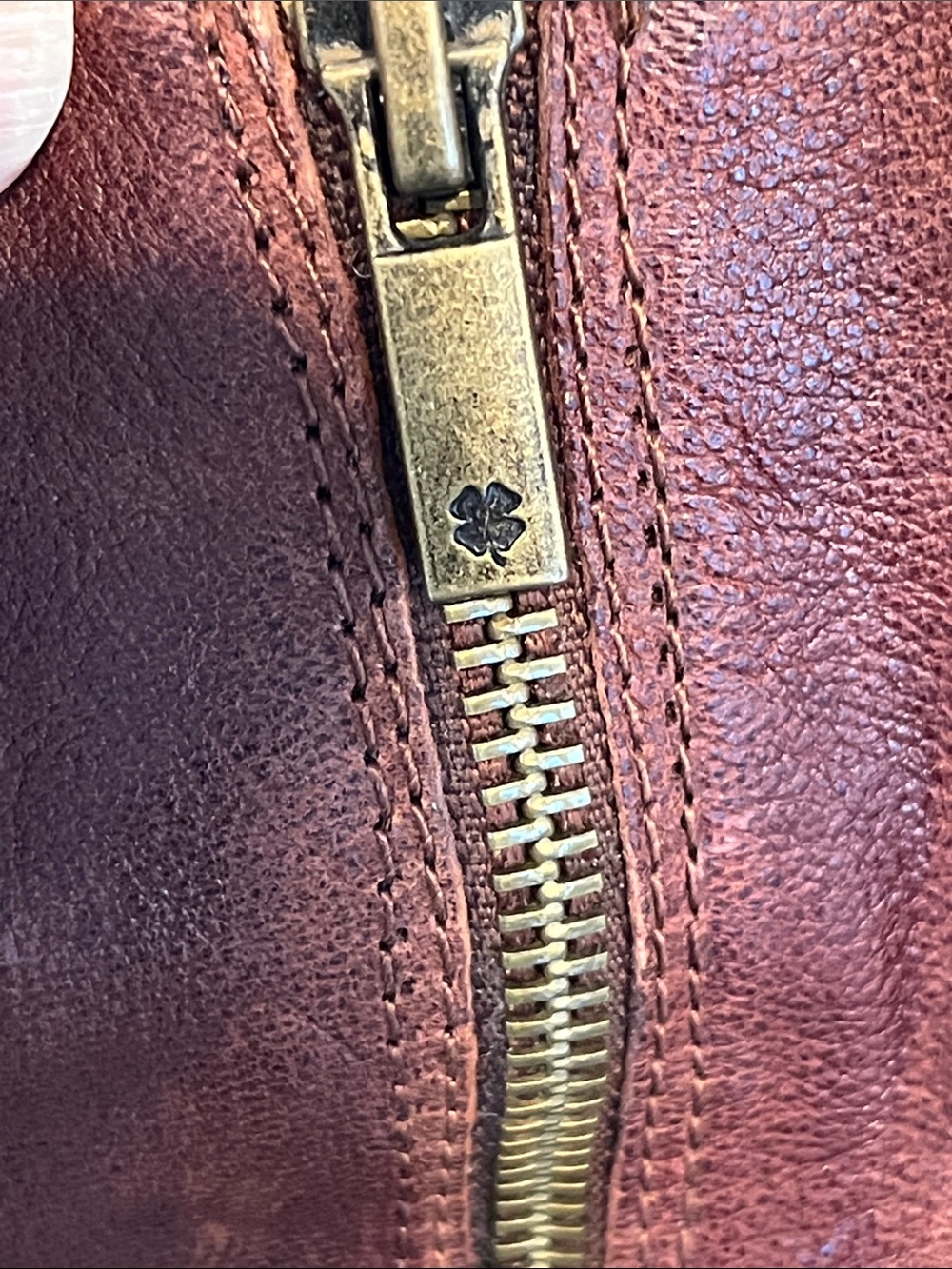 Women's Lucky Brand Brown Leather Ankle Bootie with Block Heel and Side Zip - Picture 3 of 11